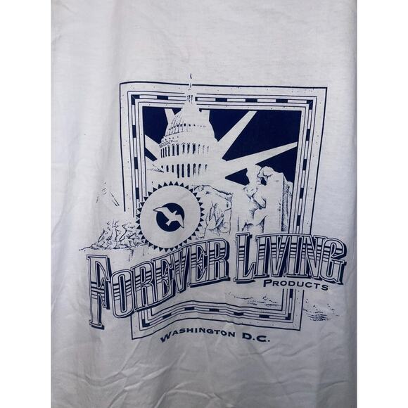 Vintage Misprint Shirt Forever Living Products Washington White L Test Print - Picture 2 of 11
